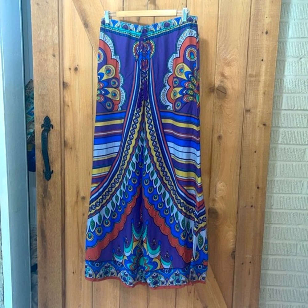 Flying Tomato, colorful wide leg, baggy pants Suze L.  Elastic waist.